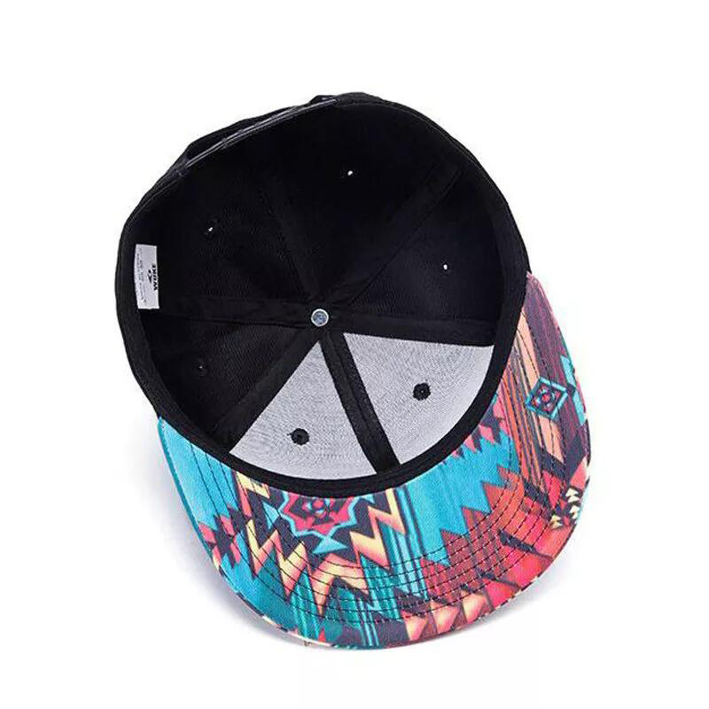 snap back caps hats Brim over print for small heads men with brims Plastic buckle Customizable logo 5 panel cap