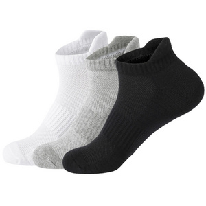 Solid color bottoming men's short sweat absorbing deodorant thickened fur ring sport socks running mesh for men