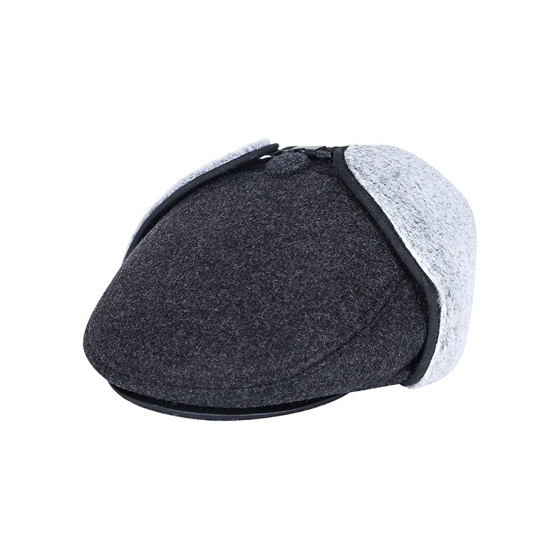 2022 Winter Hats Flat Cap Ivy Hat Men Beret Faux Wool Mink Fur  Earflaps Hat for Men Outdoor Daily Warm Dress