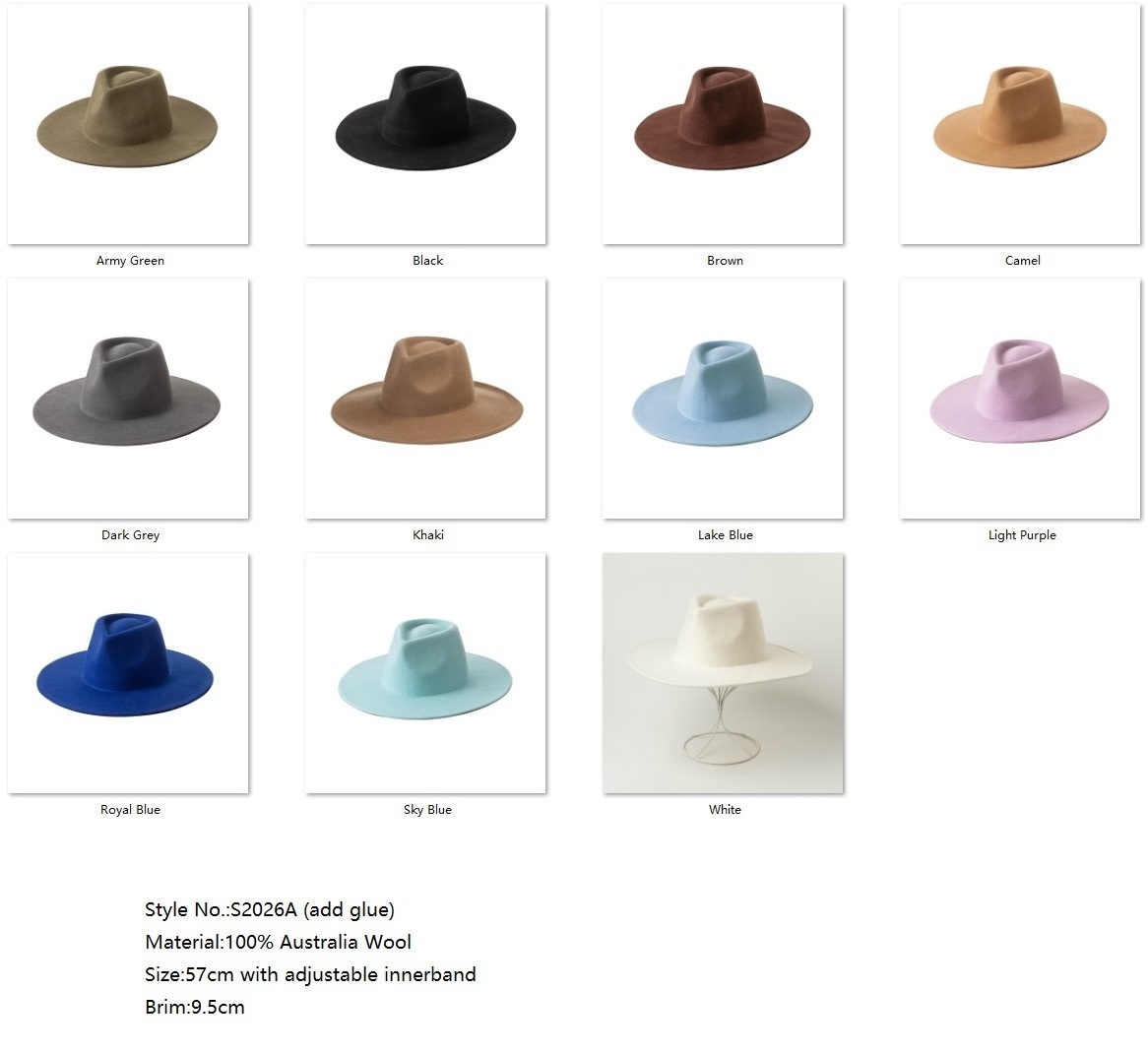 2022 Fall Winter New Trendy Colour Fashion Women Fadora Hat Sombreros High Quality 100% Wool Felt Hat Lady Wide Brim Fedora Hats