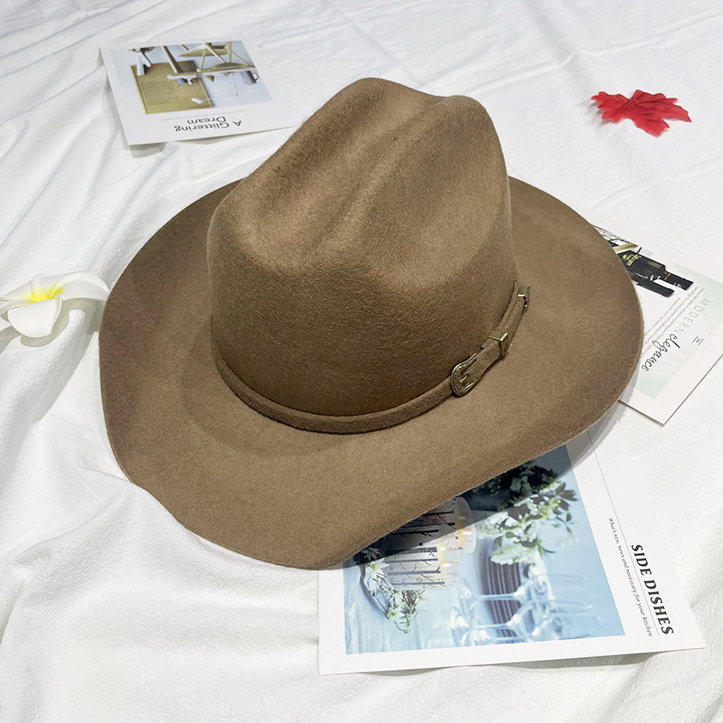 Fashion Indiana Jones Sombreros In Stock USA Texas Wool Felt Hat Wholesale Unisex Cowboy Western Hat