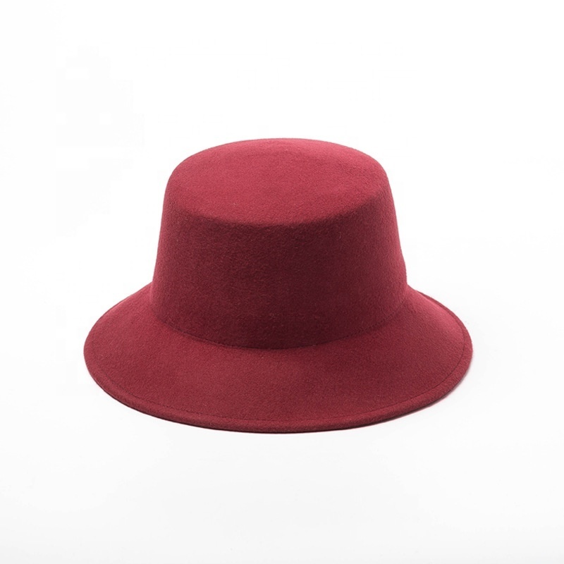 Blank 100 Real Wool Felt Casual Dress Bucket Cap Cloche Hat in Stock Sale Women Lady Girl Fashion Dress