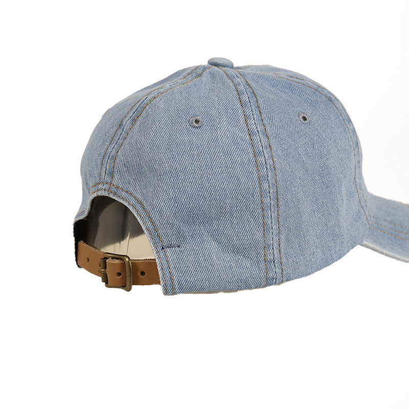 2023 New Trendy Fashion Women Hat Adjustable Leather Belt Sports Caps Mommy Child Adult Kids Hat Faded Jean Denim Baseball Cap