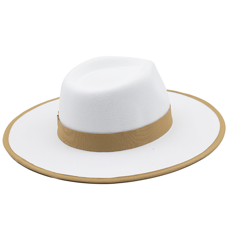 European and American fashion top hat with flat brim and brimmed jazz hat bands feather fedoras mexico fedora hats