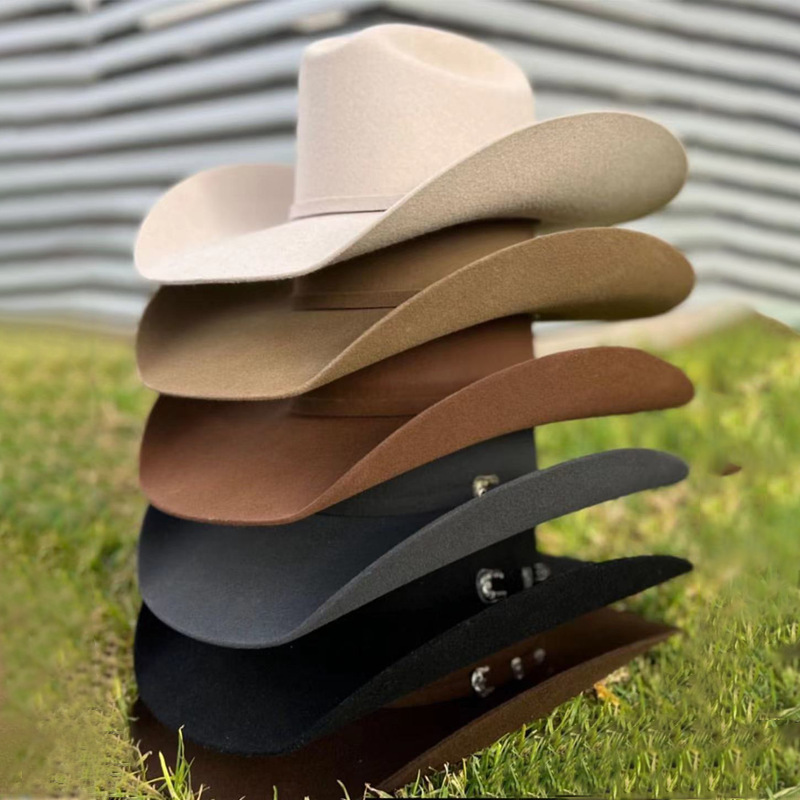 Fashion Indiana Jones Sombreros In Stock USA Texas Wool Felt Hat Wholesale Unisex Cowboy Western Hat