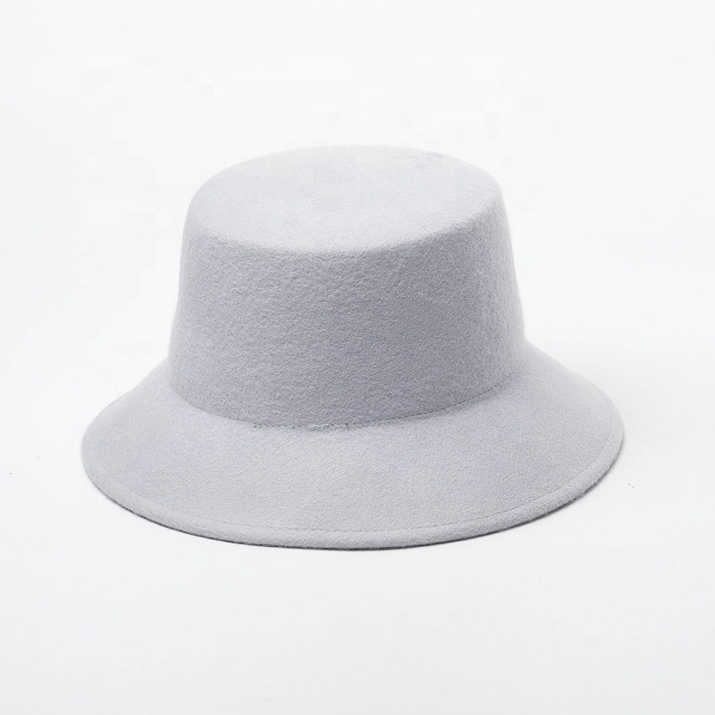 Blank 100 Real Wool Felt Casual Dress Bucket Cap Cloche Hat in Stock Sale Women Lady Girl Fashion Dress