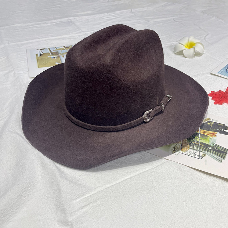 Fashion Indiana Jones Sombreros In Stock USA Texas Wool Felt Hat Wholesale Unisex Cowboy Western Hat