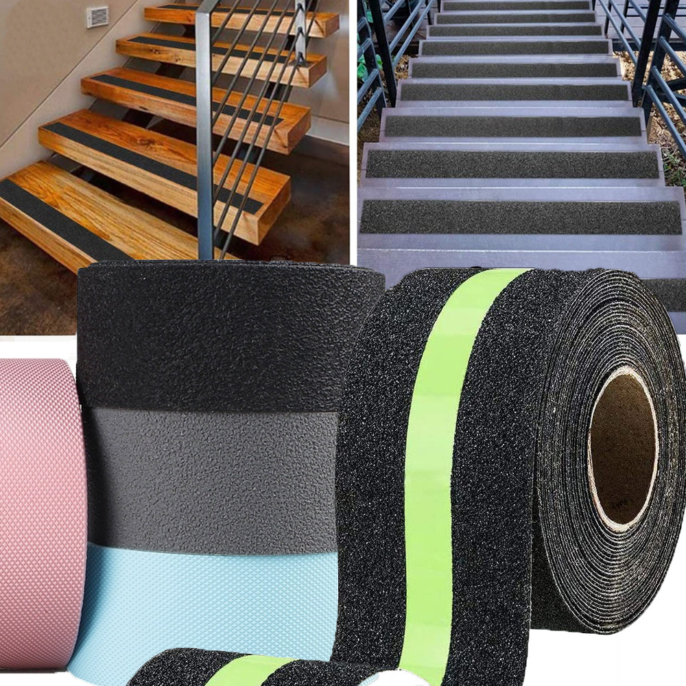 Stairs Treads Safety Adhesive Elastic Anti Slip Decal Tape Rolls Glow in The Dark Clear Waterproof PVC Global 10 Rolls