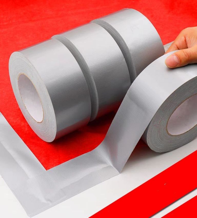 Heavy Duty Silver Cloth Duct Adhesive Tape Waterproof No Residue Book Binding Decorative Single-Sided Black Cloth Duct Tape