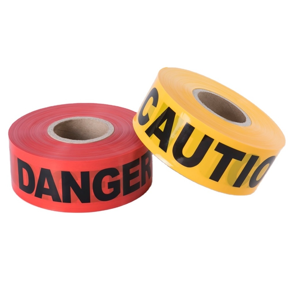 Waterproof Do Not Cross Underground Buried Safety Masking Detectable Caution Tape Yellow Red  Safety Tape  PE Warning Tape Roll