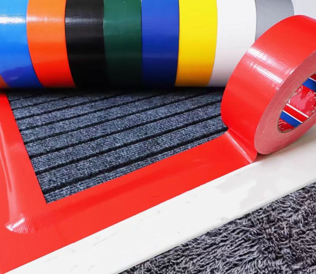 Super Waterproof Easy To Tear Carpet Tape Duct Tape Adhesive 50m Self Adhesive Single Sided Colors Cloth Duct Tape  Manufactures