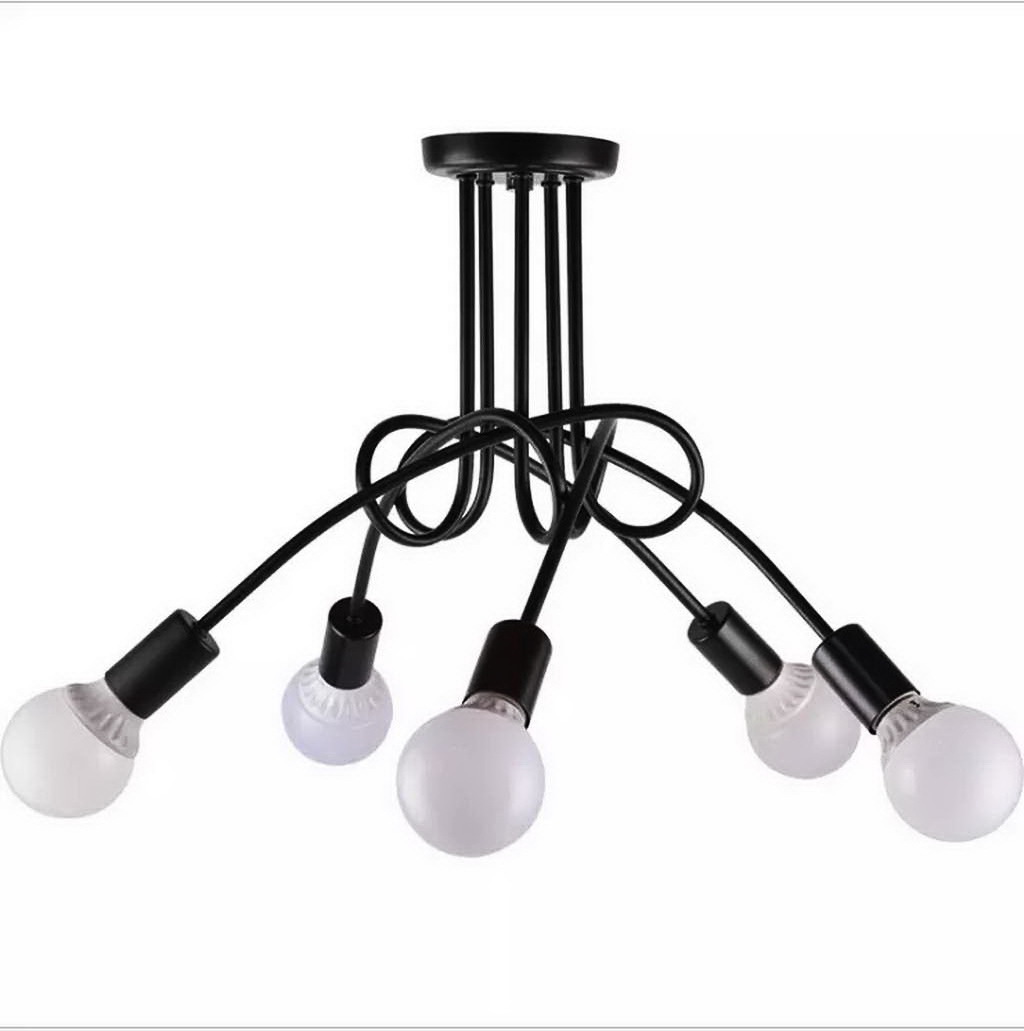 Lighting Fixtures Lustre Vintage ceiling Lamp Industrial Kitchen Living Room Black Modern Led Ceiling Lights Fan Restaurant