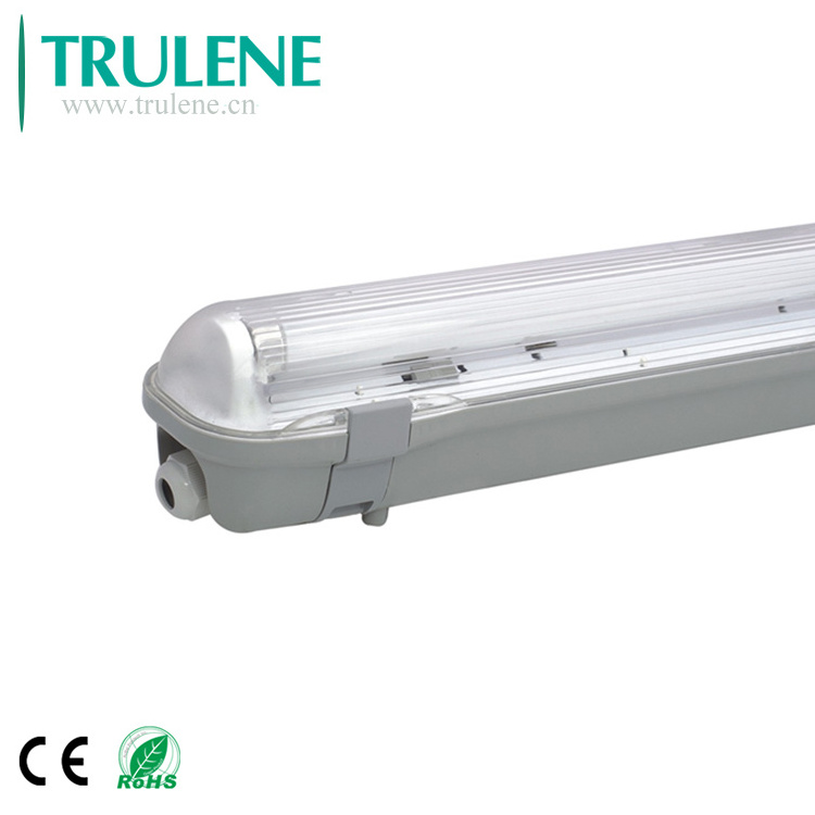 IP65 Waterproof wall mounted LED 2X18W T8 T5 Tri-proof Fluorescent Lighting Fixture With PC ABS COVER