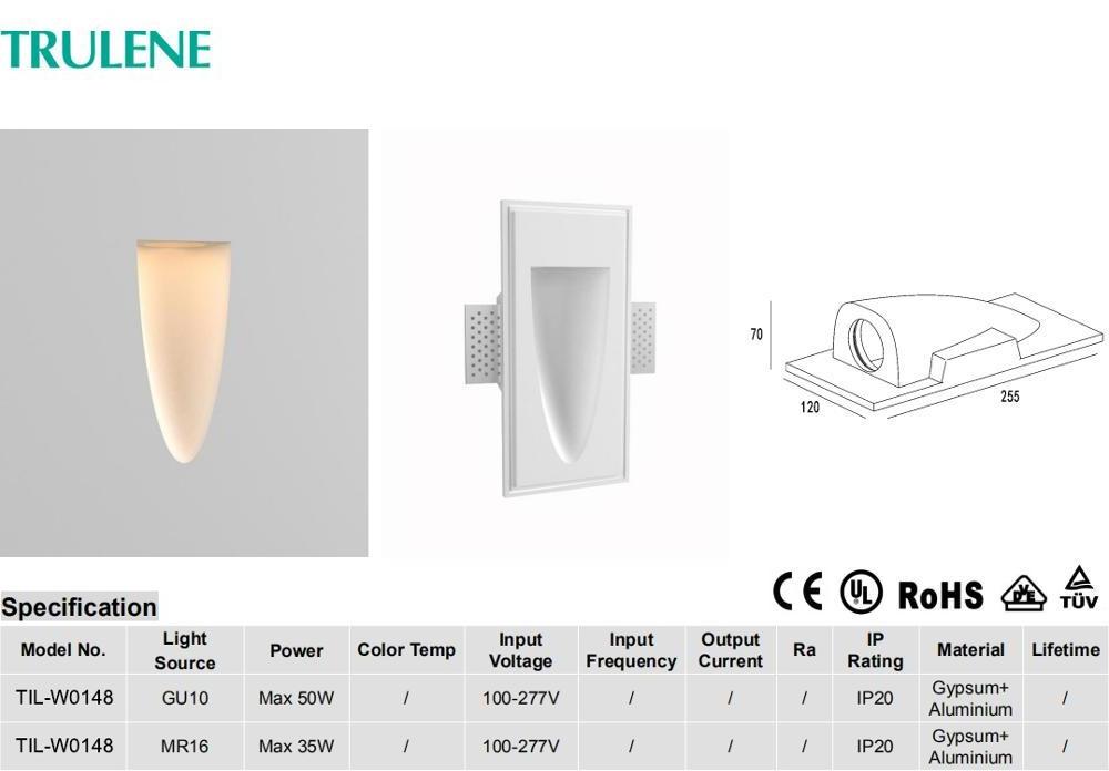 Modern new design GU10 MR16 gypsum recessed mounted wall Stair step lamp led corner lamp