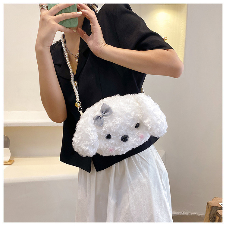 Xinmei Bag Factory Custom Plush Stuffed Cartoon Purse Cute Animal Plush Toy Crossbody Bag Dog Shape Bag