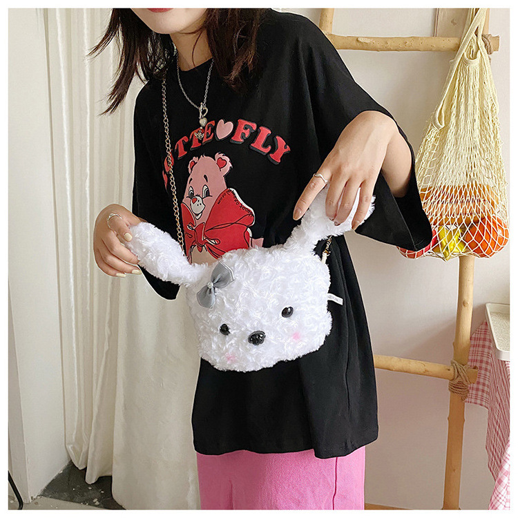 Xinmei Bag Factory Custom Plush Stuffed Cartoon Purse Cute Animal Plush Toy Crossbody Bag Dog Shape Bag