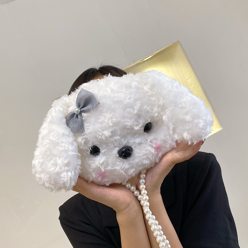 Xinmei Bag Factory Custom Plush Stuffed Cartoon Purse Cute Animal Plush Toy Crossbody Bag Dog Shape Bag