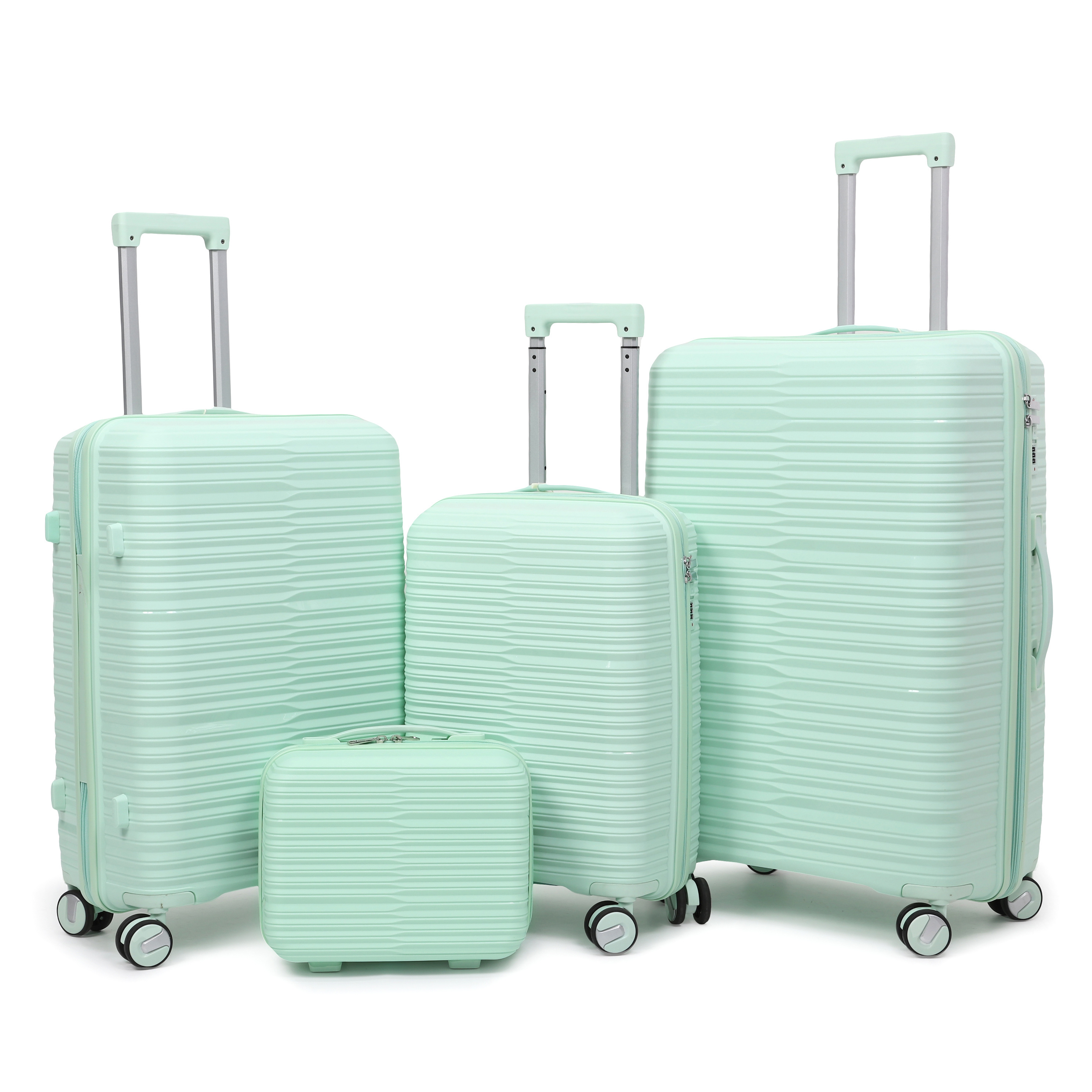 Hot selling wholesale 4Piece 20 inch PP Rotating Wheels luggage Set for travel