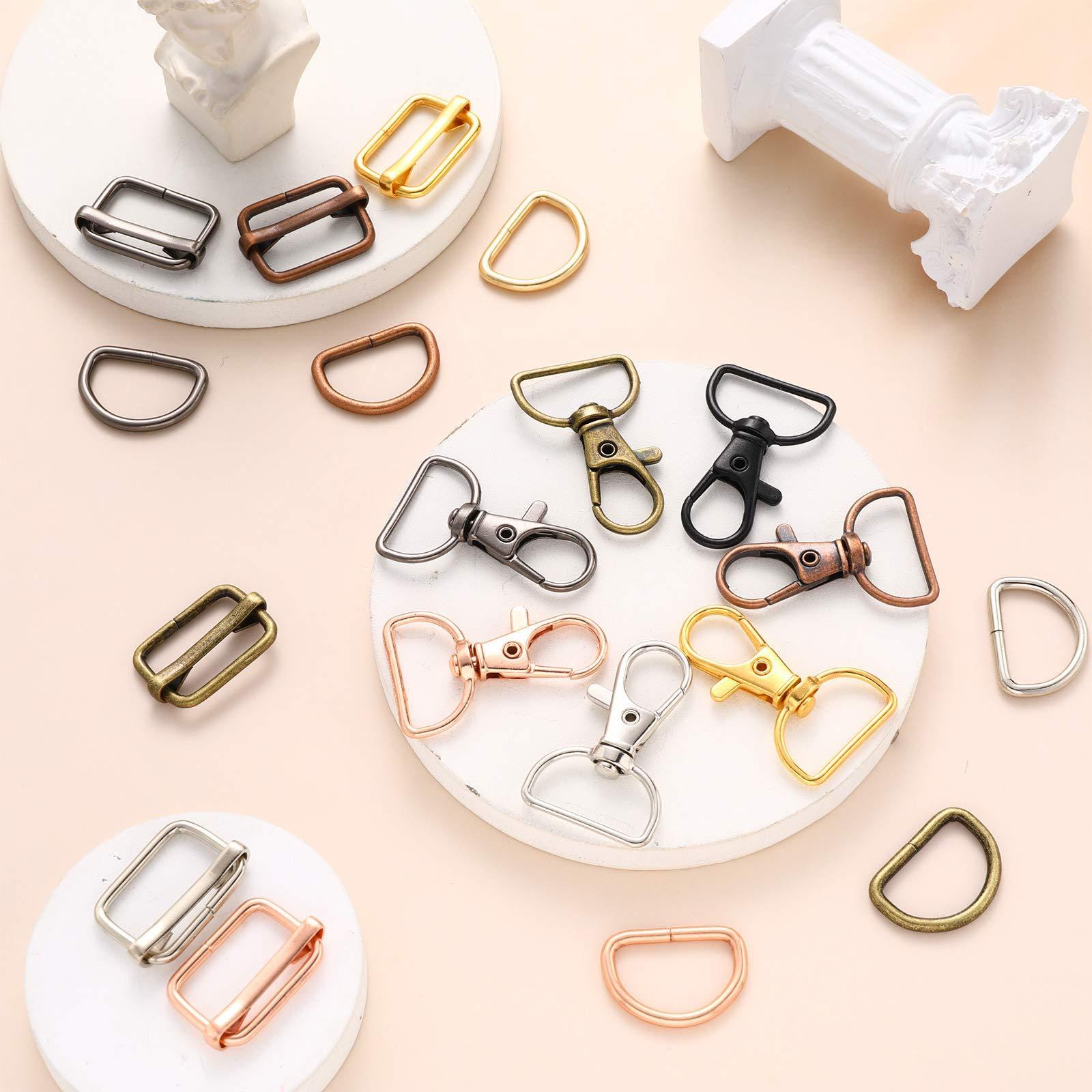 luxury bag strap decoration 25mm adjuster D ring shape  metal buckles for bags belts