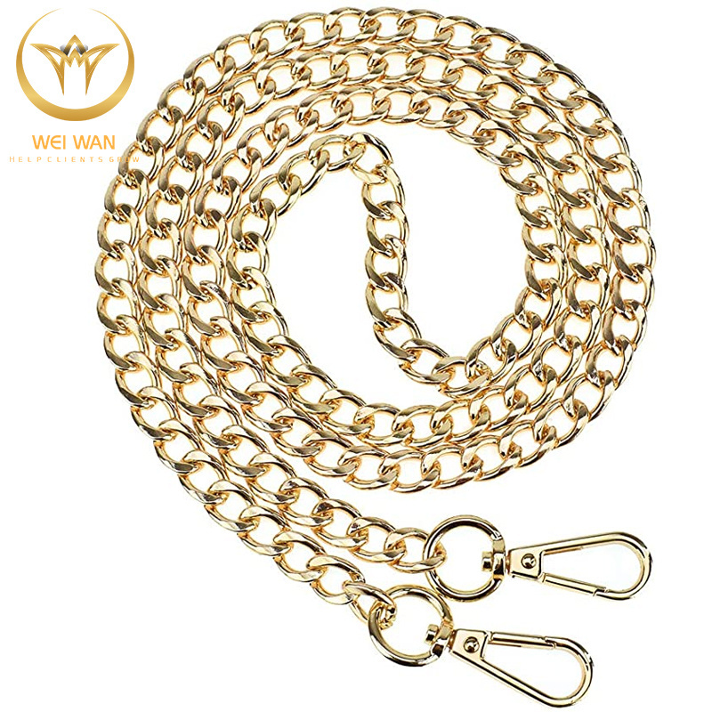 Wholesale custom new luxury DIY metal flat handbag wallet replacement accessories bag chain bag strap