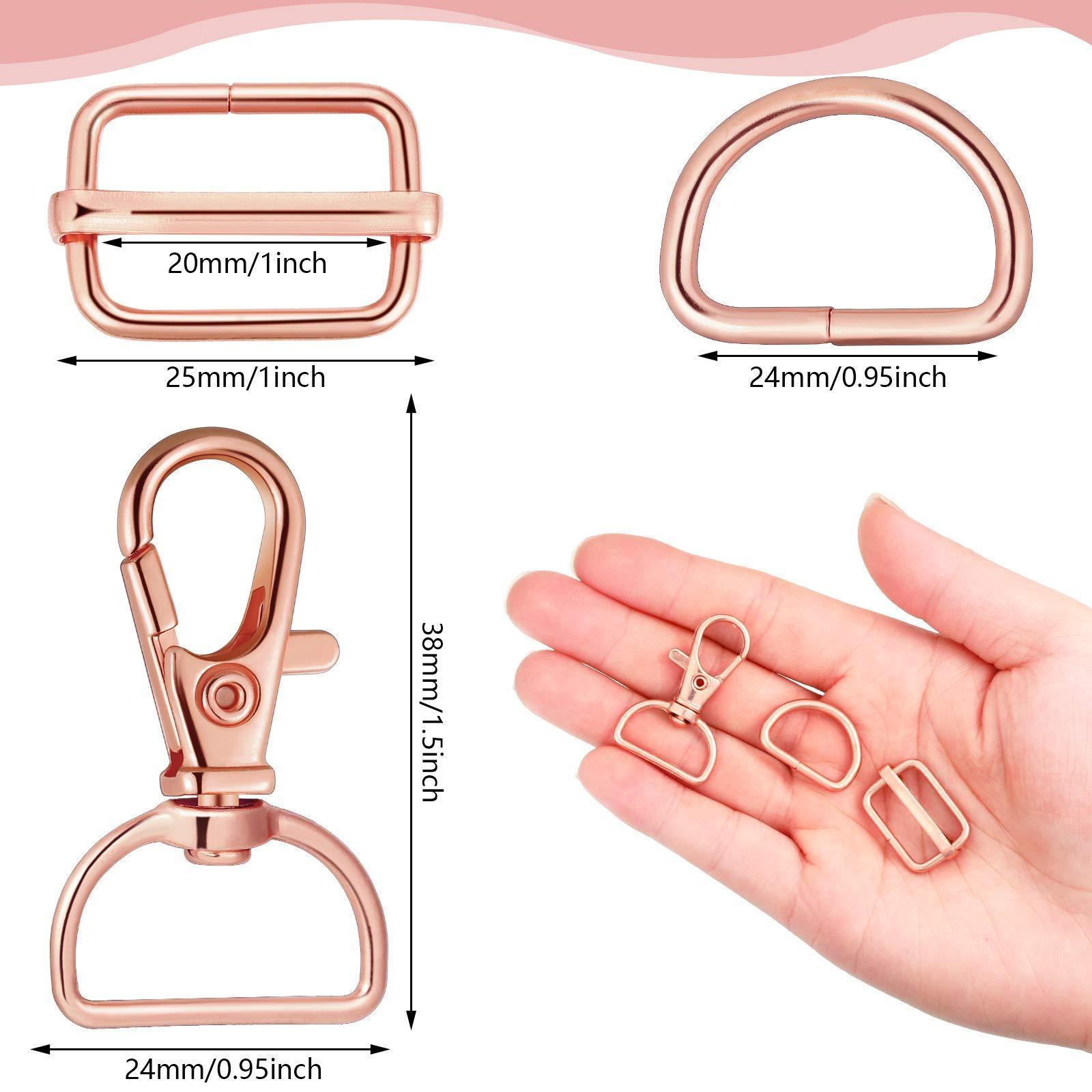 luxury bag strap decoration 25mm adjuster D ring shape  metal buckles for bags belts