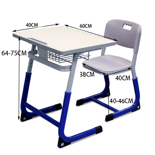 Wholesale Modern Design Cheap Single Student School Desk and Chair Set Primary Classroom Furniture