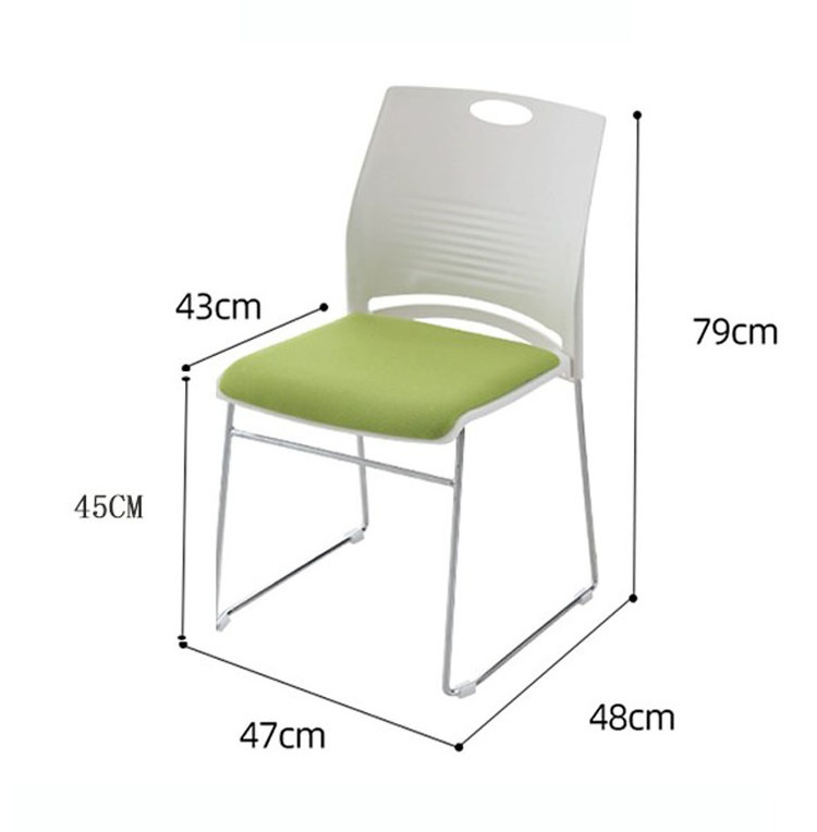 COMNENIR Stackable Metal Frame Fabric Armless Stacking School Chair Stackable Visitor Training Staff Conference Room Guest Chair