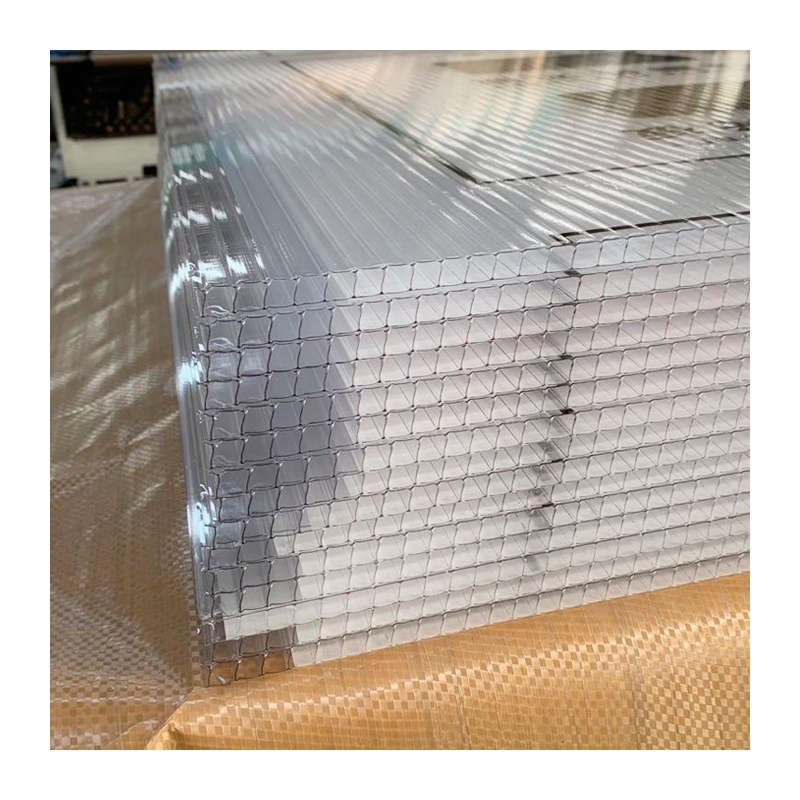 SINHAI Clear Sunlight 8mm 10mm PC Polycarbonate Hollow Plastic Double Wall Sheet Roofing Panels With Low Price For Greenhouse