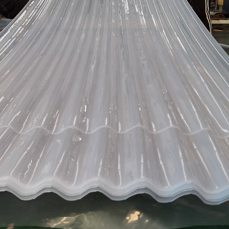 Sunroom customized clear corrugated plastic PCpolycarbonate trapezoidal roofing sheet panels