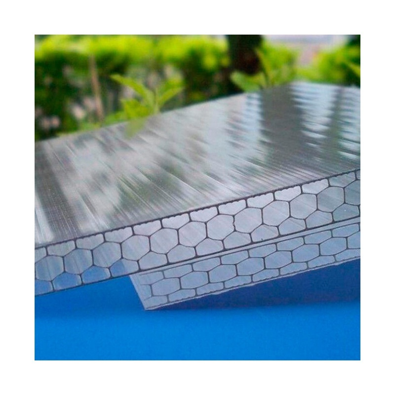 High quality sound and heat insulation custom 8mm to 12mm honeycomb greenhouse panels clear plastic sheet