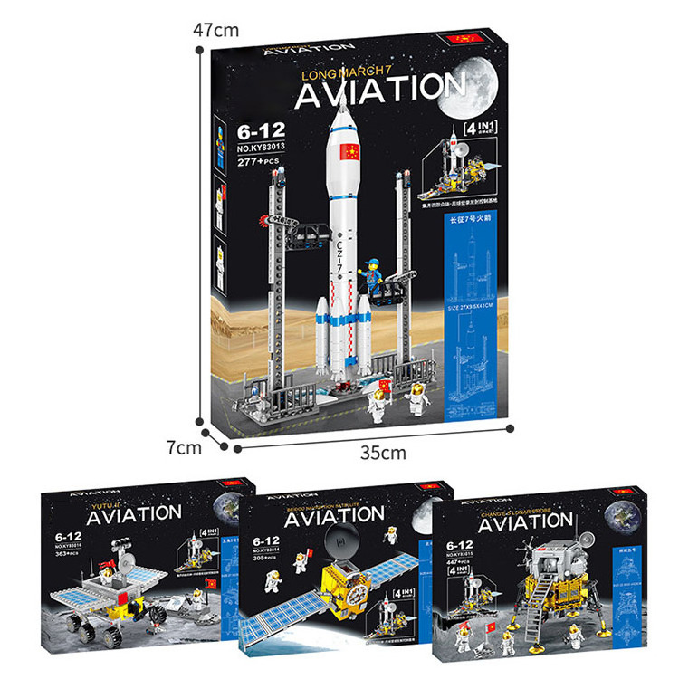 Hot selling 4 in 1 Rocket satellite Model Building Blocks For Kids Technic Assemble Educational Toy