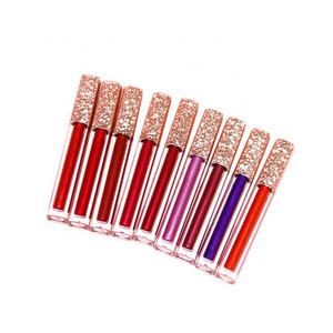 wholesale custom makeup cosmetics waterproof metallic glitter colors liquid lip gloss lipstick vendor