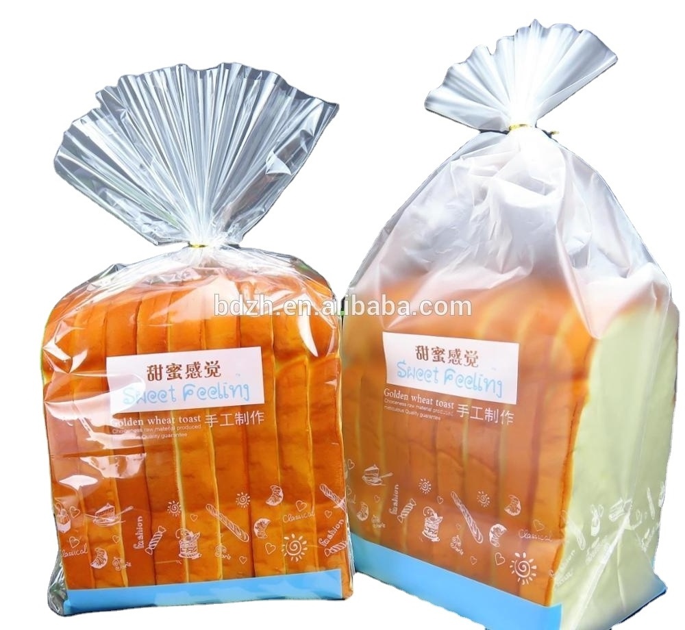 Food Safe Grade Packaging Plastic Bread Bags Printed Bread Bag Design