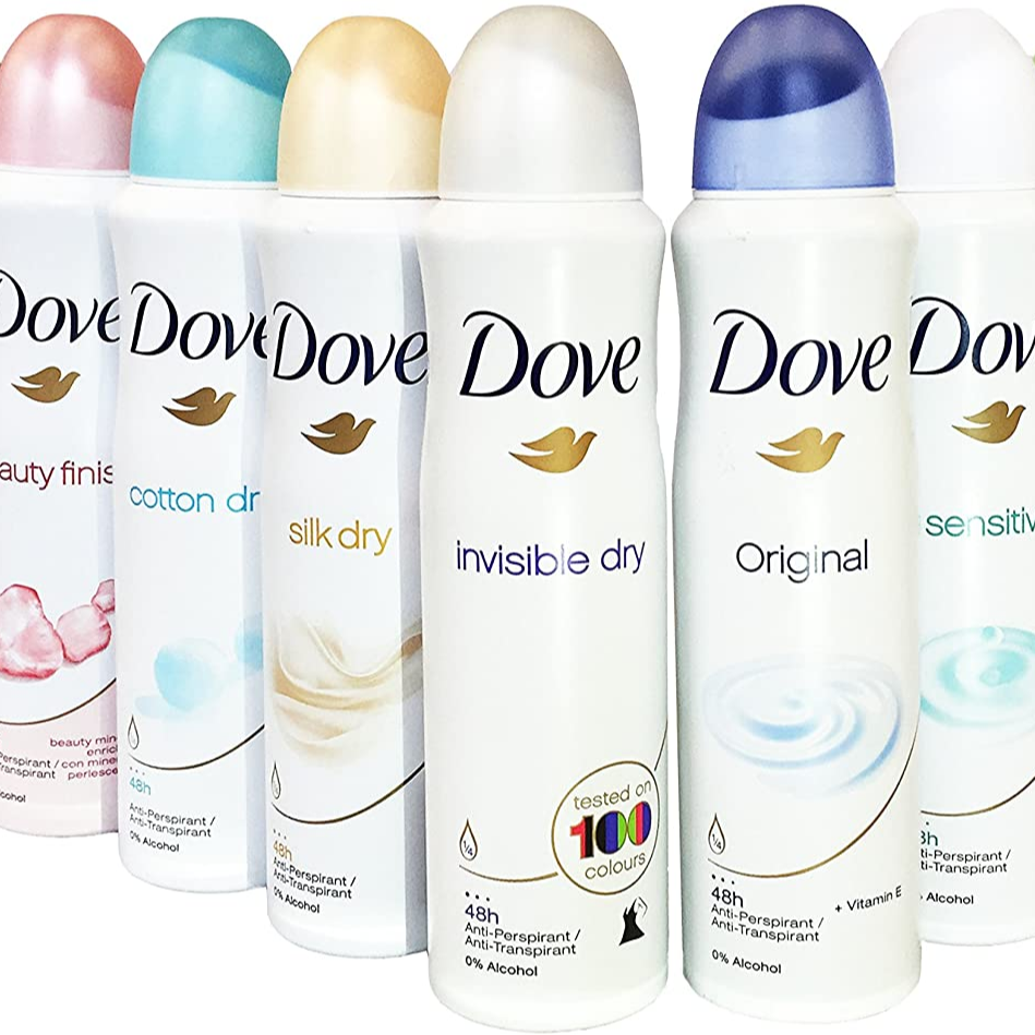 Dove Invisible Dry Antiperspirant Spray Deodorant For Women 150 ml (Pack of 10) + Our Travel Size Perfume