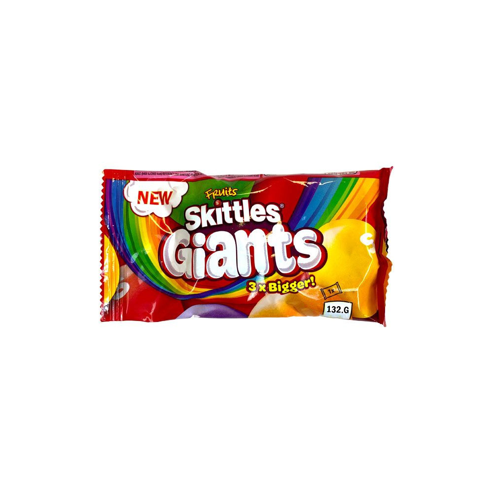 Skittles Fruits Giants 132g Bite Size Chewy Candy (Pack of 12) 2x Skittles Fruits Giants Crazy Sours Brand New