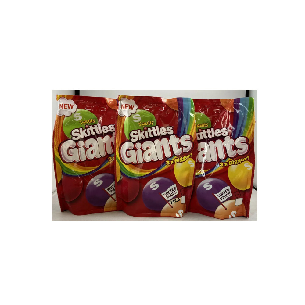 Skittles Fruits Giants 132g Bite Size Chewy Candy (Pack of 12) 2x Skittles Fruits Giants Crazy Sours Brand New