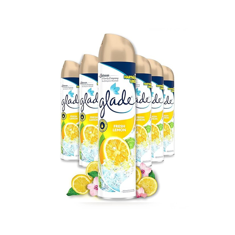 Lemon Freshness Delivered Glade 300ml Air Freshener Spray - Create a Welcoming Environment with a Splash of Zesty Lemon