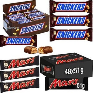 Snickers Singles Size Chocolate Candy Bars 1.86-Ounce Bar 48-Count Box