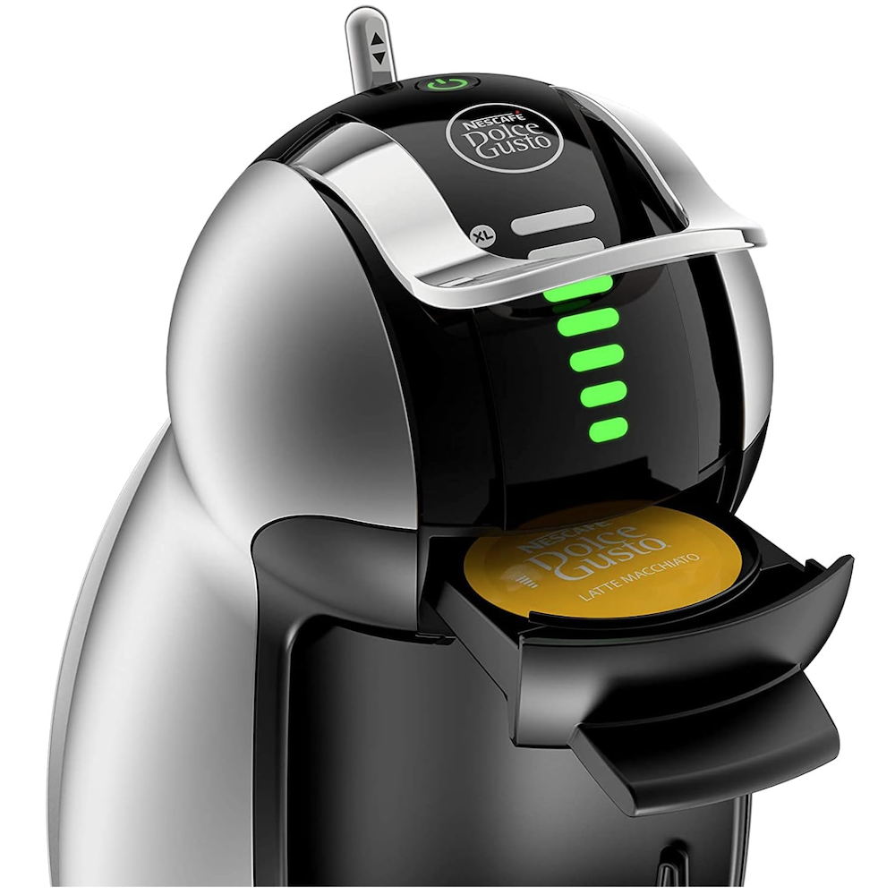 Dolce Gusto Coffee Machine Genio 2 Espresso Cappuccino and Latte Pod Machine, Silver Color