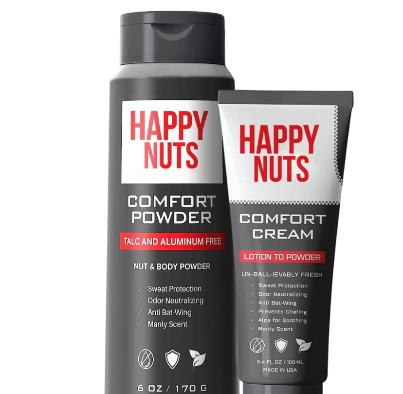 Happy Nuts Comfort Cream Deodorant For Men: Anti-Chafing Sweat Defense, Odor Control, Aluminum-Free Mens