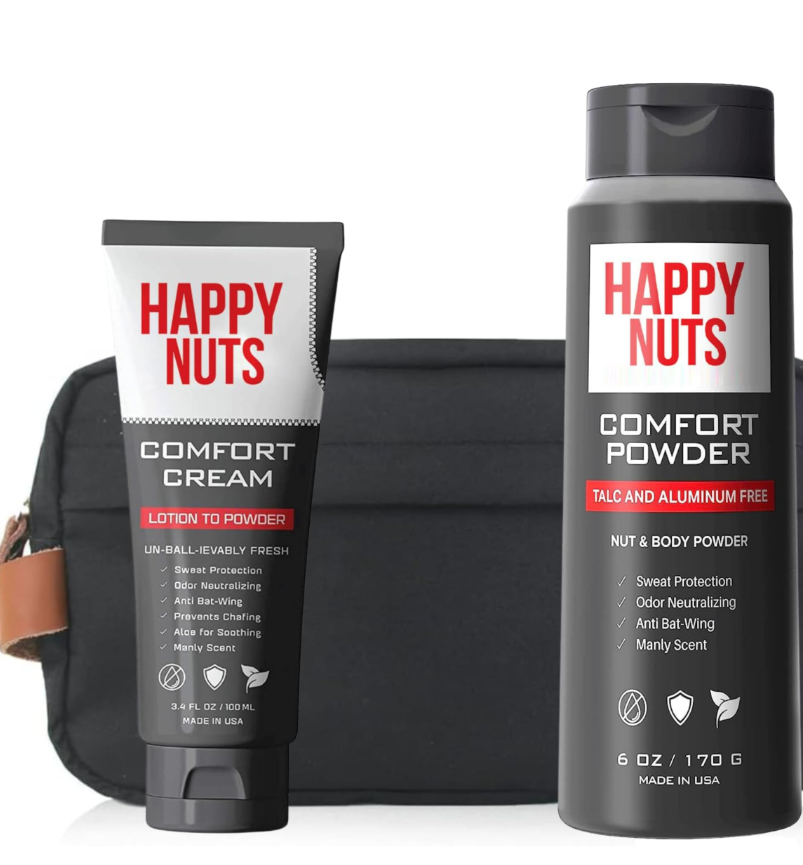 Happy Nuts Comfort Cream Deodorant For Men: Anti-Chafing Sweat Defense, Odor Control, Aluminum-Free Mens