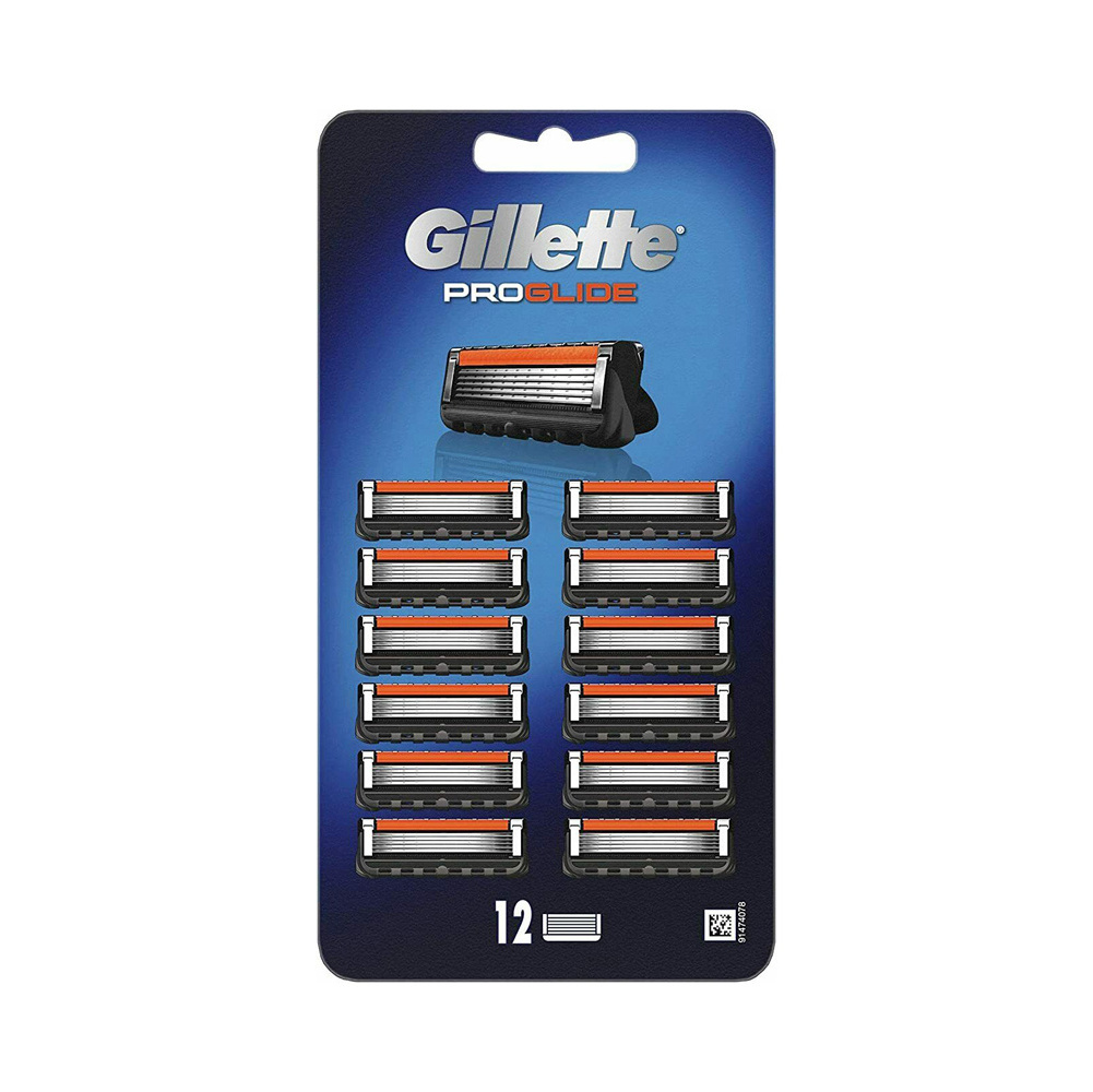 BRAND NEW GILL-ETTE FU-SION 5 REFILL RAZOR BLADES, 12 Cartridges