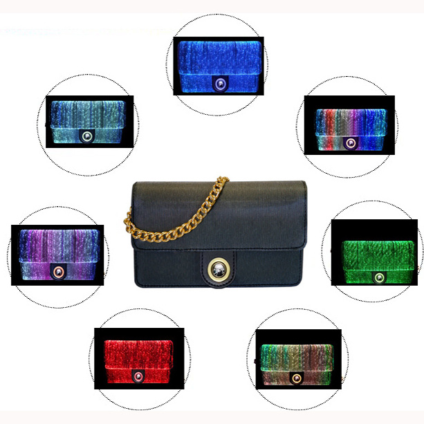 Luminous Crossbody Bags for Women Handbags LED Luxury Designer Trendy Purses Leather Evening Party Bag Light Up Clutch