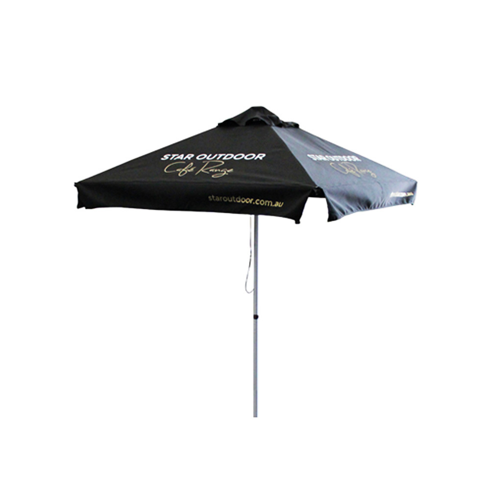 Shop custom aluminum frame promotional outdoor market big cafe umbrella