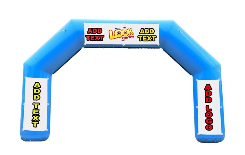 Pdyear outdoor racing waterproof air blower rainbow roadside custom logo printed promotion inflatable arch for events