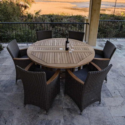 Nice Price outdoor Resort Furniture Terrace Garden table and chair set Rattan Restaurant Dining Chair