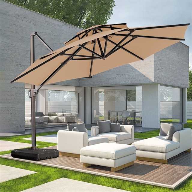 Waterproof Hanging Cantilever Garden Sun Canvas Parasol Iron outdoor beach patio umbrella for restaurant