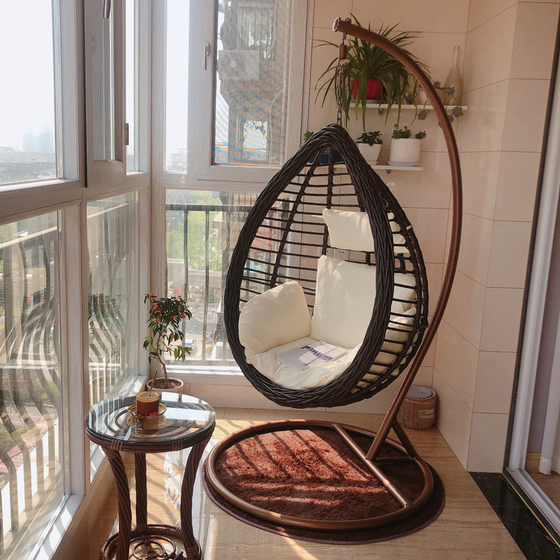 wholesale Hanging Wicker chair Hotel Balcony garden egg rattan outdoor swing chair