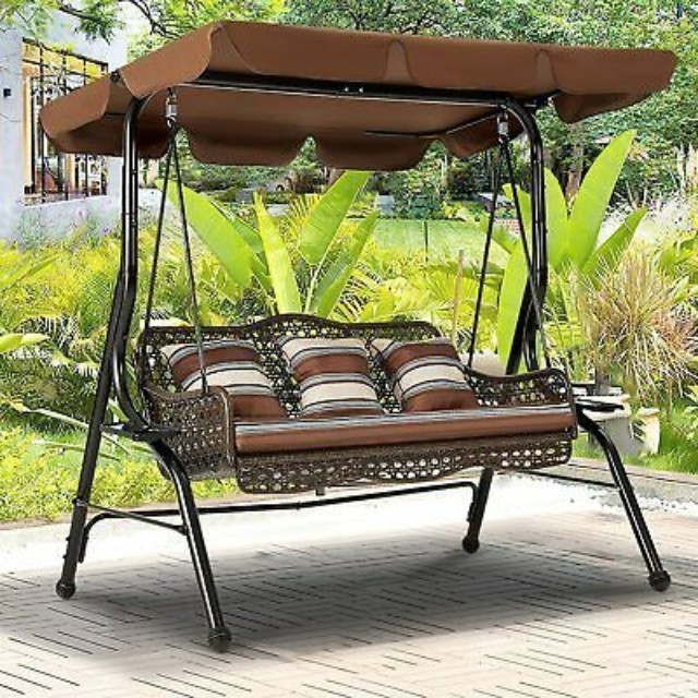 wholesale outdoor furniture Garden balcony Canopy 2/3-Person Hanging Patio Swing Chair