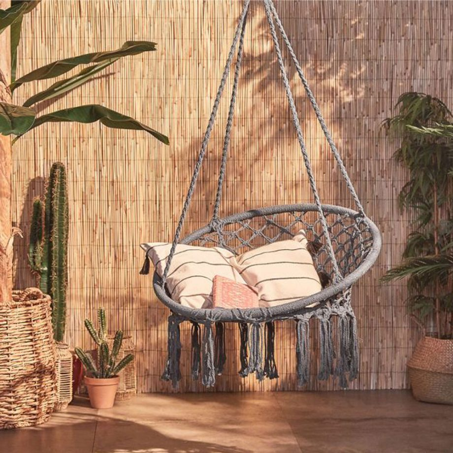 Top Quality Outdoor Garden Patio Folding Portable Rope Round Macrame Hanging Swing Chair